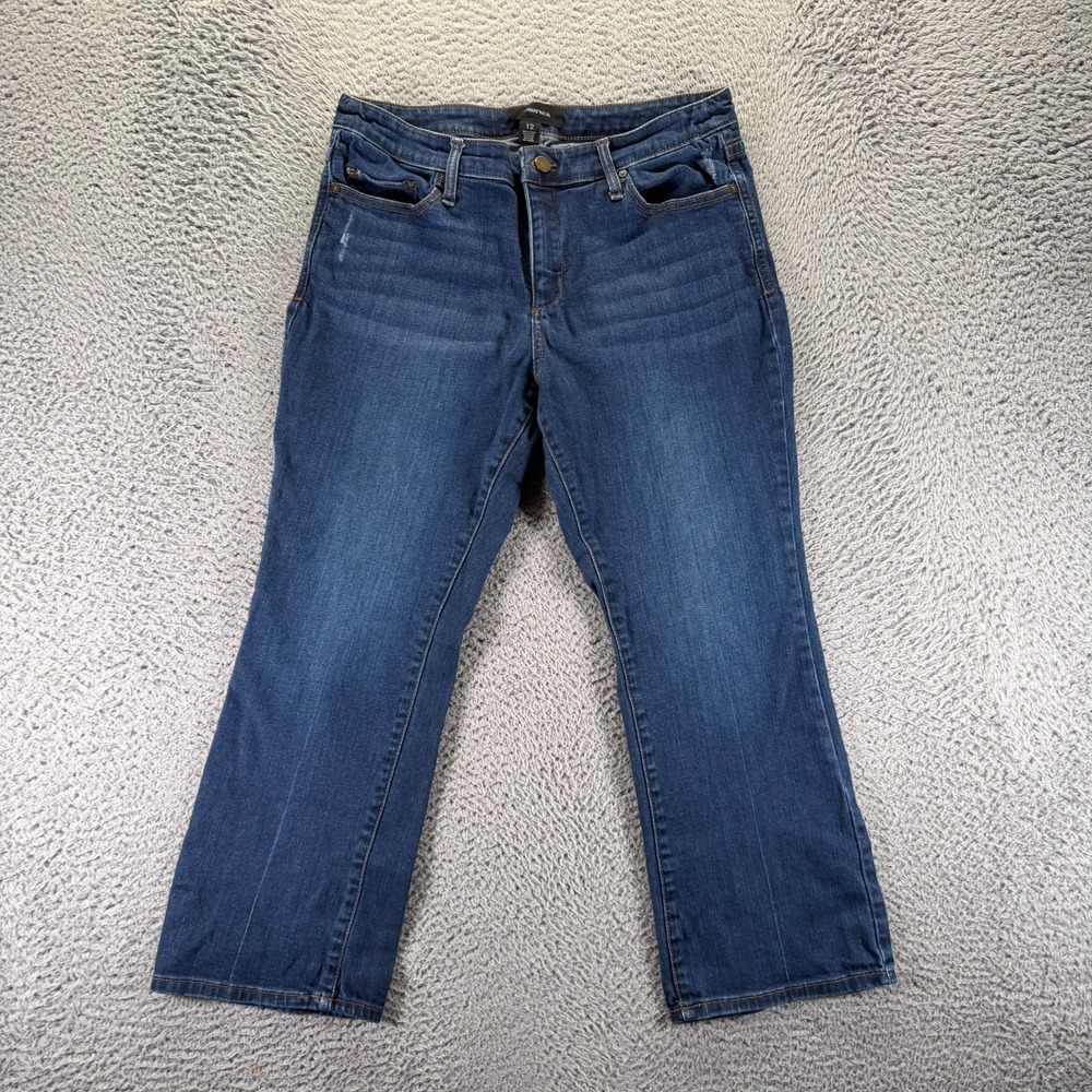 Who What Wear Jeans Womens 12 Blue Cotton Denim Bootcut Cropped Faded Stretch